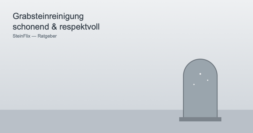 Symbolgrafik eines gereinigten Grabsteins aus Naturstein